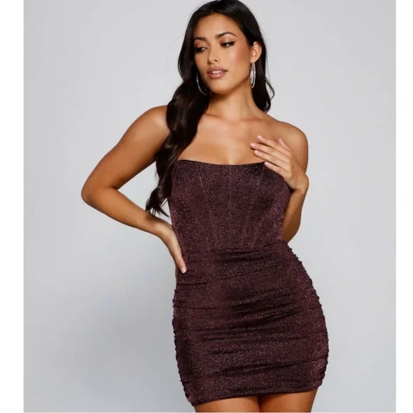 Windsor Dresses Windsor Shimmer Glitter Corset Strapless